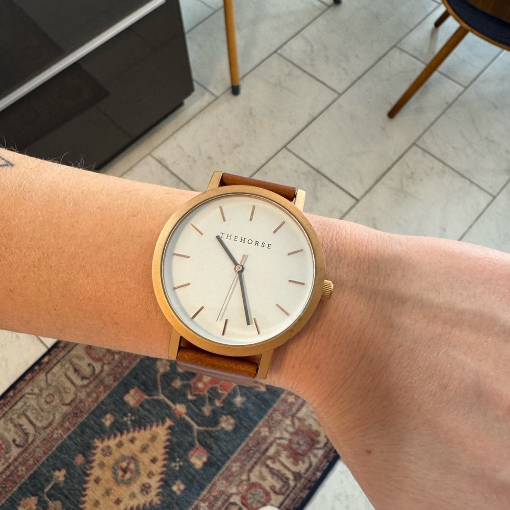 The Horse Brown Leather and Gold Watch